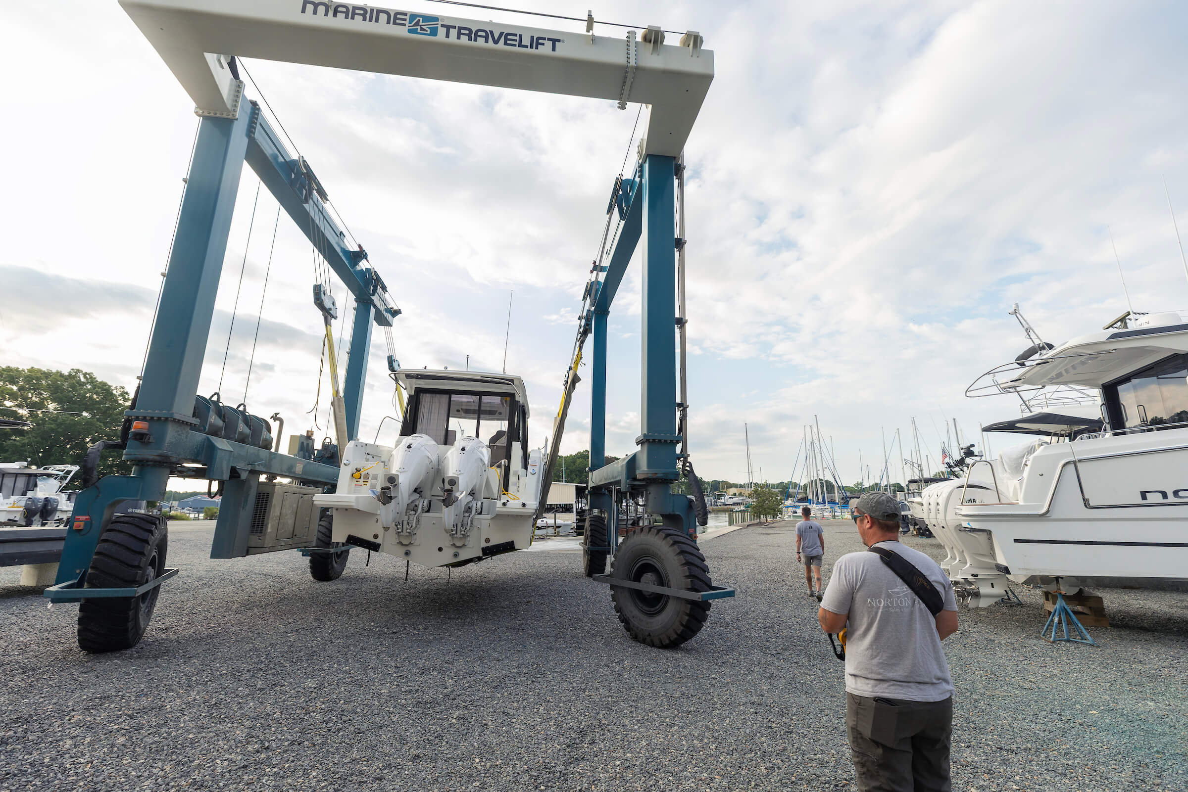 Haul-out service with the Norton Yachts Travel Lift in Deltaville, VA